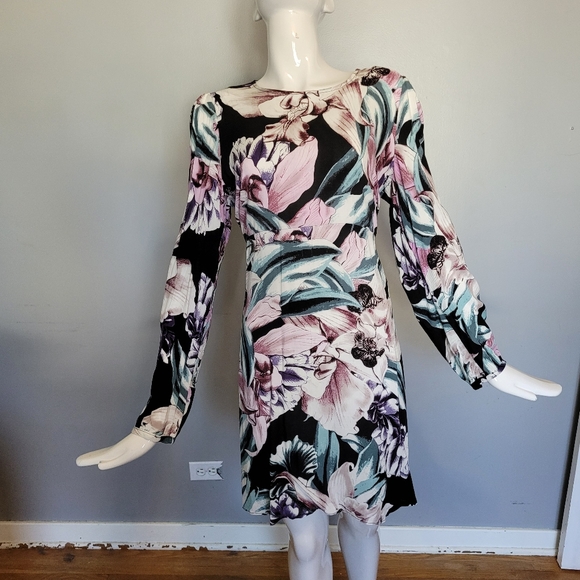 Jaase Floral Print Mini Dress, BNWT, Size L - Picture 2 of 10
